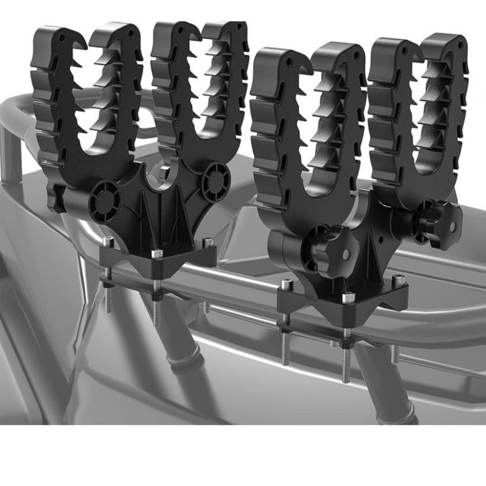 Hunting UTV ATV Utility Double Tool Bow Rack Holder Bike Tool Grips Shovel Rack